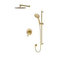 AMAHLE 1/2" THERMOSTATIC & PRESSURE BALANCE 3 FUNCTION SYSTEM TRIM WITH INTEGRATED VOLUME CONTROL, Antique Gold, medium